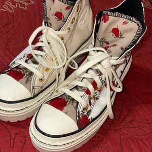 Converse Custom Design Platforms with Lug Soles Size 8 1/2 Shoes